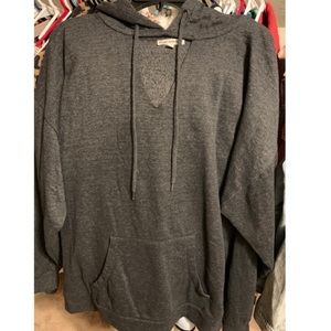 Grey hoodie with cutout detail